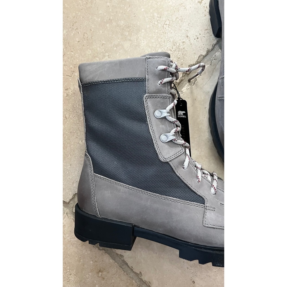 NEW Sorel Emelie II Lace WP Womens 9.5 Waterproof Boots Grey Quarry Grill - Picture 4 of 9
